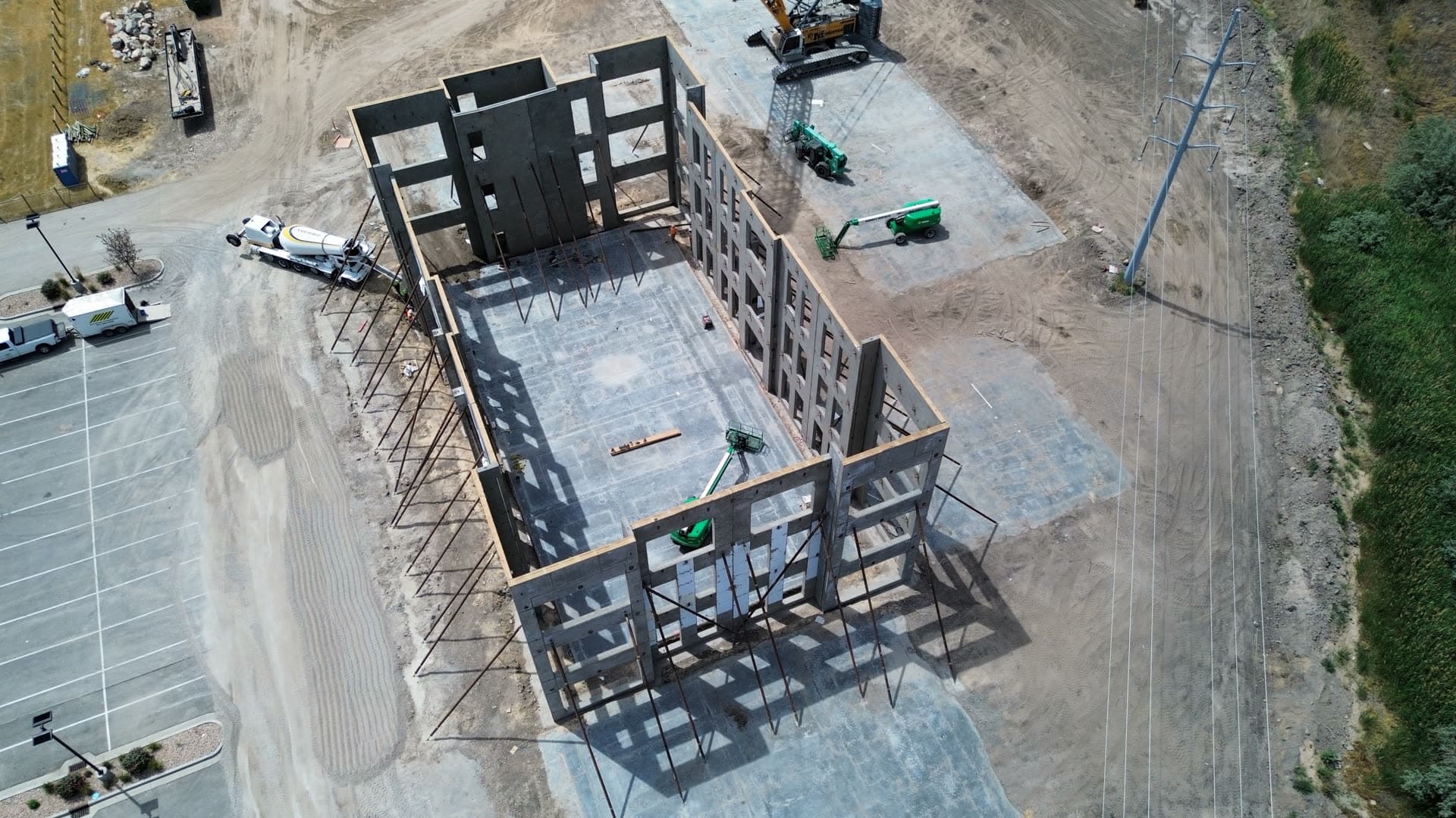 Aerial view of the new HBME office under construction